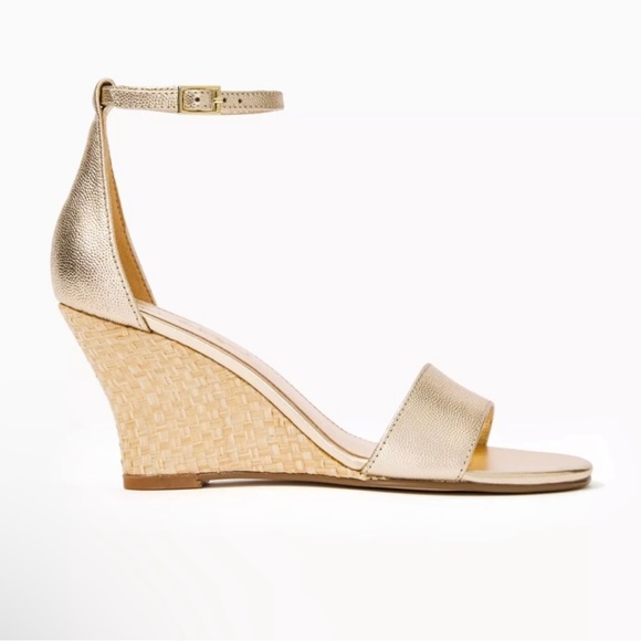Lilly Pulitzer Shoes - LILLY PULITZER BRIDGETTE WEDGE GOLD/9 NIB